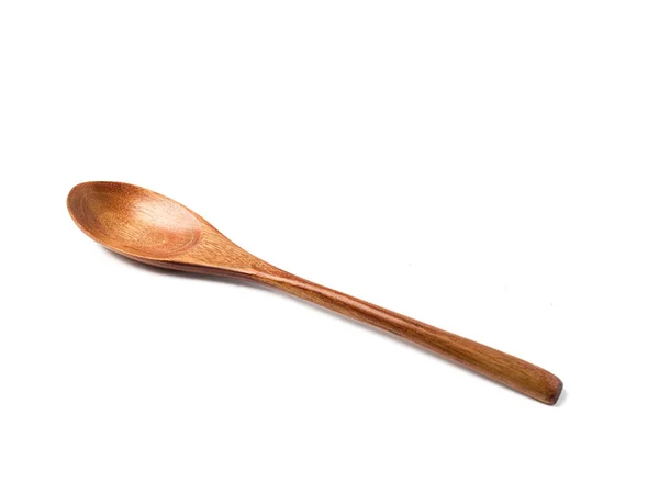 Tahta kaşık beyaz arkaplanda izole edildi