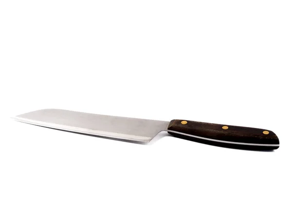 nife with wooden handle and horn white backgroundknife with