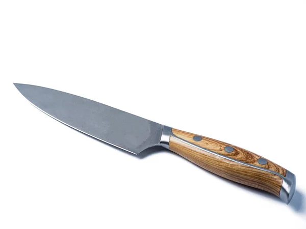  knife with wooden handle and horn on a white backgroundknife with