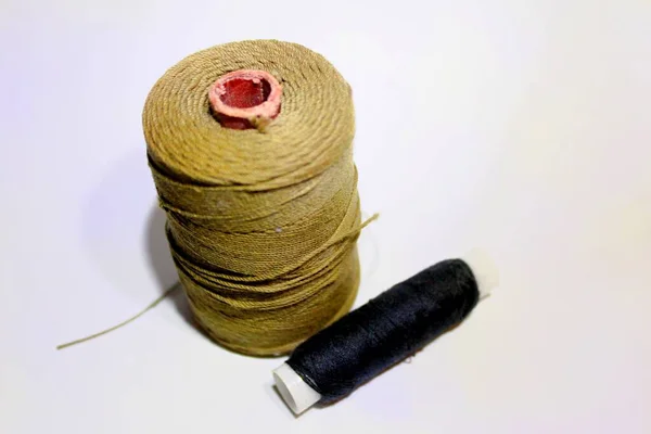 Bobbin Yellow Black Threads — Stock Photo, Image