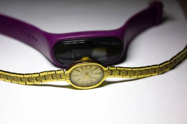Relojes Vintage Modernos Con Efecto Bokeh — Foto de Stock