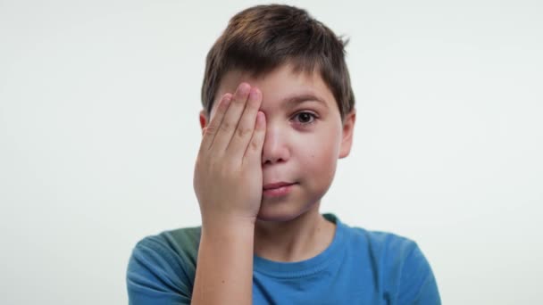 Boy Closed His Eye Bruise — Stock Video