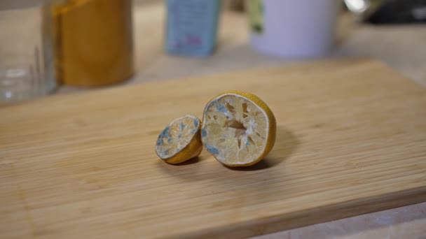 Citron Med Mögel Bordet — Stockvideo