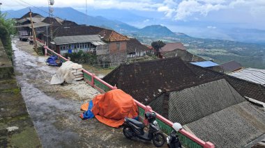 Ngaduman village in the merbabu mountain clipart