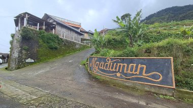 Dağ manzaralı köy yolu.