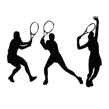 kadın tenis silueti vektör dizaynı
