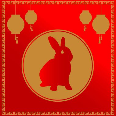 Tavşan Çin Yeni Yıl arka plan vektör tasarımı