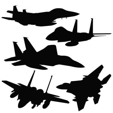 jet savaş uçağı silueti ayarlama vektörü