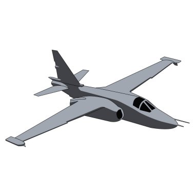 Kurbağa ayaklı jet uçağı düz vektör tasarımı