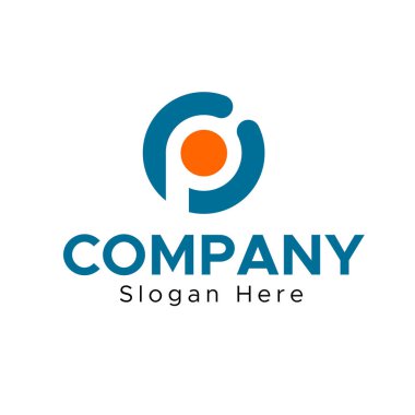 daire harfi P logo şablon vektör tasarımı