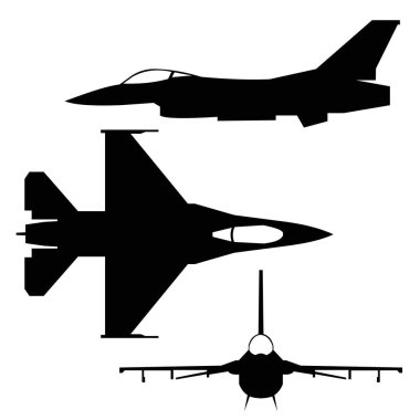 F-16 jet savaş ikonu seti 