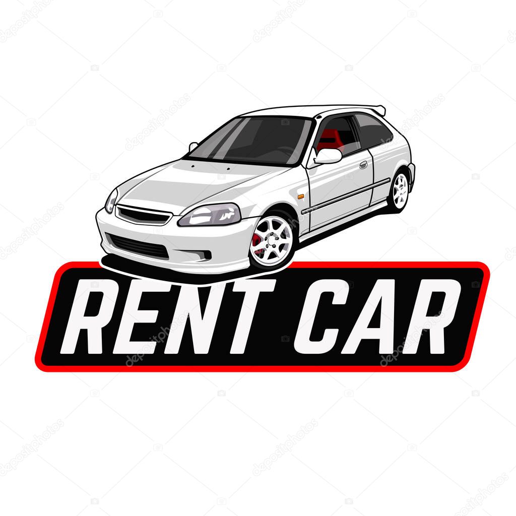 Rent car automotive illustration logo template