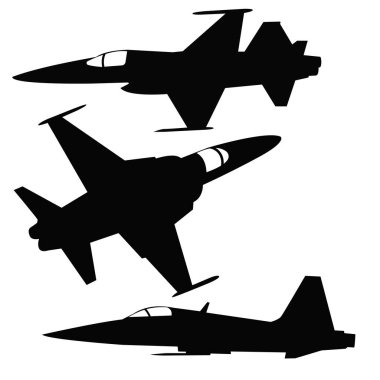 Falcon jet avcı silueti vektör tasarımı