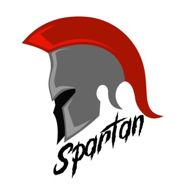 Spartalı savaşçı miğferi logo vektör tasarımı