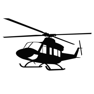 Helikopter hava taşımacılığı siluet vektör tasarımı