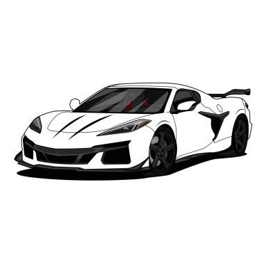 Chevrolet Corvette otomobil siyah beyaz