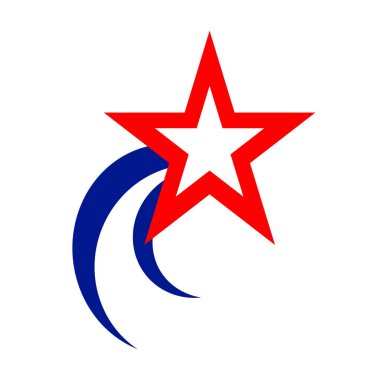 yükselen yıldız kırmızı ve mavi sembol
