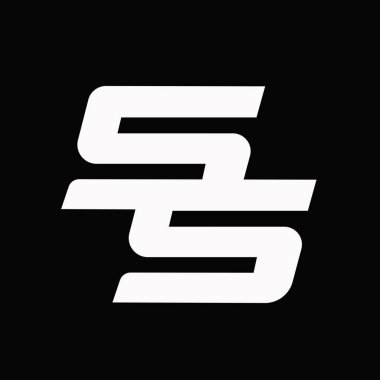 ss logosu siyah ve beyaz vektör