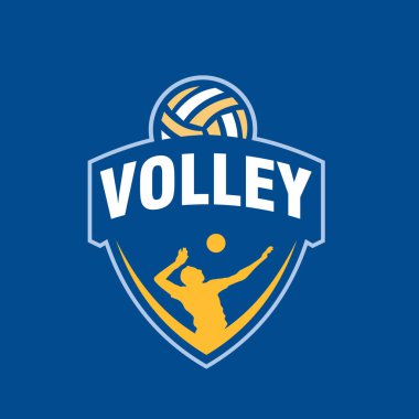 Voleybol topu logo vektör tasarımı