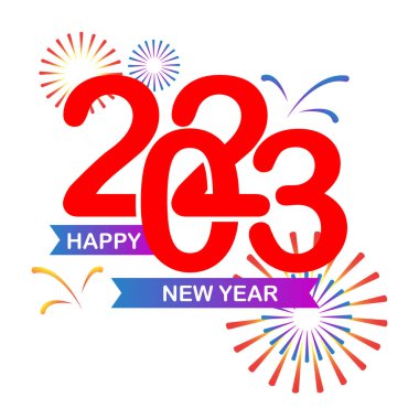 Mutlu yıllar 2023 yangın arka plan vektör tasarımı