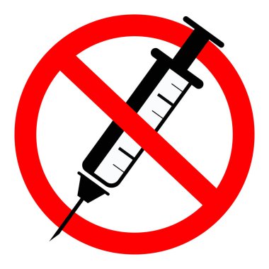 Uyuşturucu işaret simgesi vektör tasarımı yok