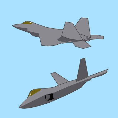 F22 Raptor hayalet avcı uçağı çizim vektör tasarımı