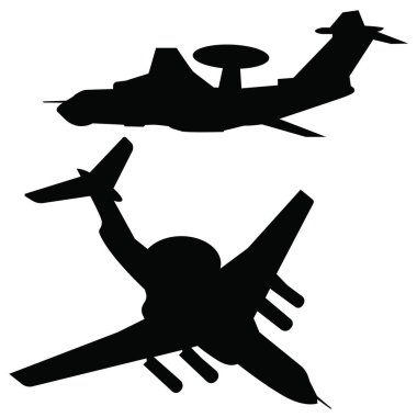 beriev A-50 uçak siluet vektör tasarımı