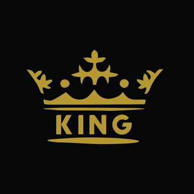 Altın kral logo taşıyıcı tasarımı