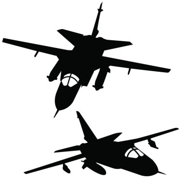 Bombardıman uçağı siluet vektör tasarımı