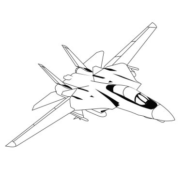 f14 erkek kedi ana hatları jet vektör tasarımı
