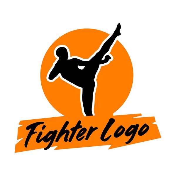 fighter sport logo template vector design
