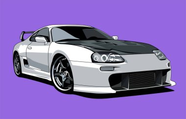 supra mk4 jdm araba illüstrasyonu