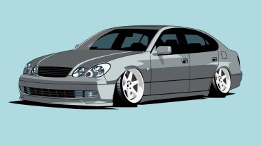 modifiye edilmiş araba düşük lastik çizim vektör tasarımı