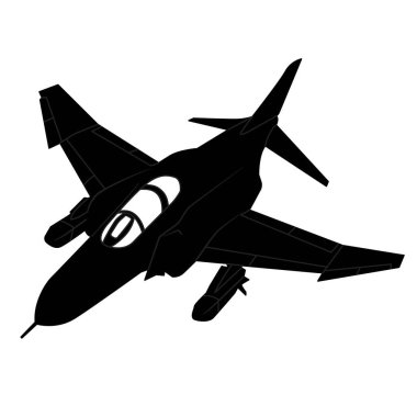 F4 hayalet jet savaş ikonu vektör tasarımı