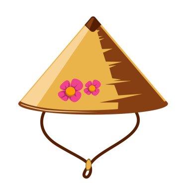 Asyalı çiftçi şapka vektör tasarımı