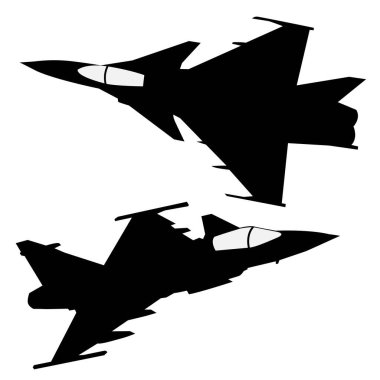 Saab jet savaş uçağı siluet vektör tasarımı