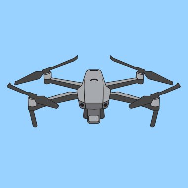 Dron kuadkopter ikon vektör tasarımı