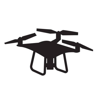 Dron kuadkopter teknolojisi ikon vektör tasarımı