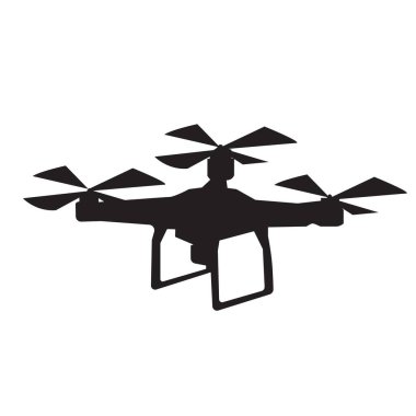 Dron kuadkopter teknolojisi ikon vektör tasarımı