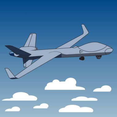 Askeri İHA gökyüzü çizim vektör tasarımında