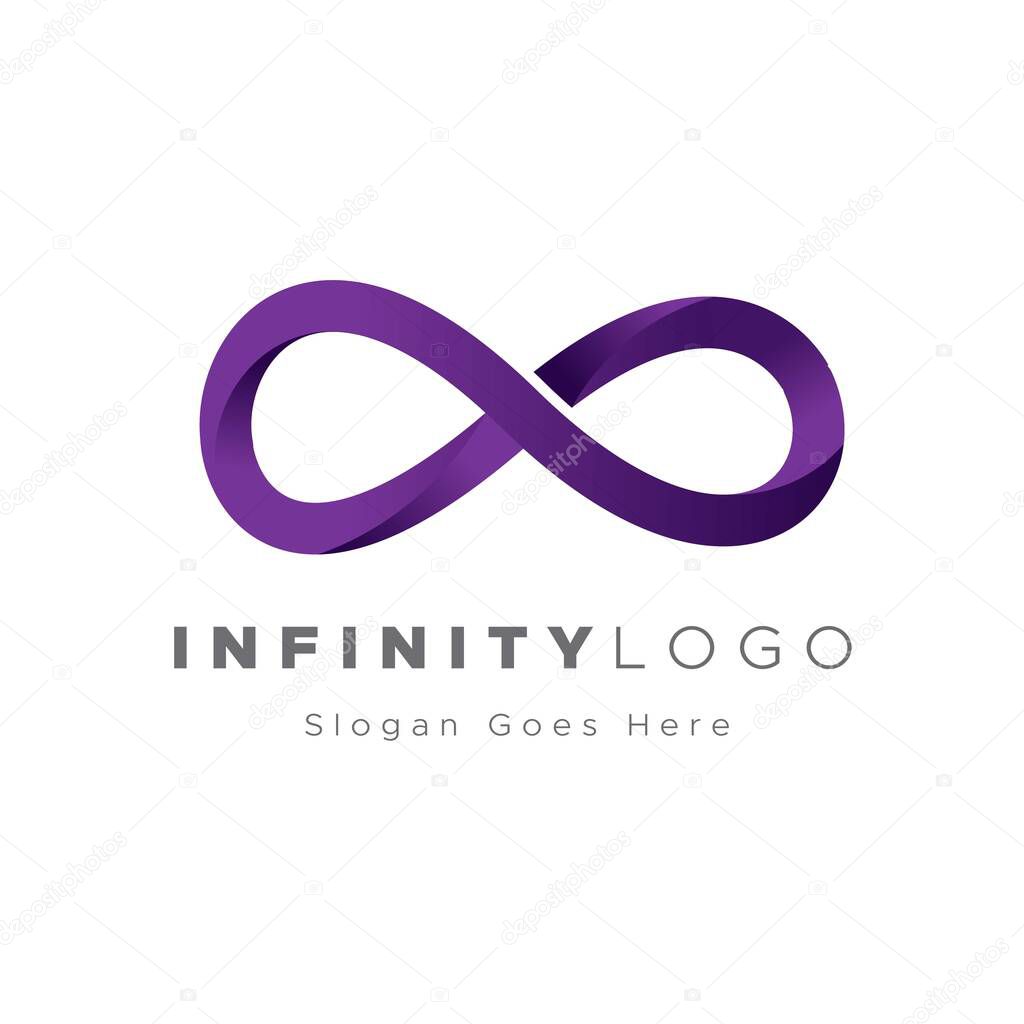 Purple infinity logo template vector design
