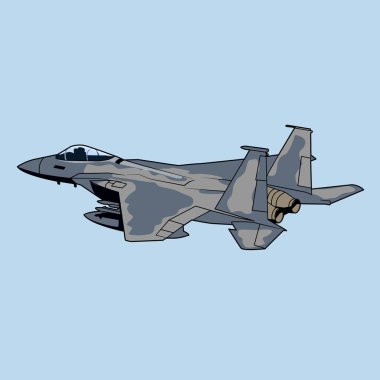 F15 jet savaş uçağı çizim vektör tasarımı