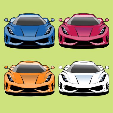spor araba rengi ön görünüm illüstrasyon vektör tasarımını ayarla