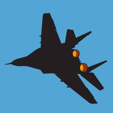 NATO jet savaş uçağı siluet vektör tasarımı