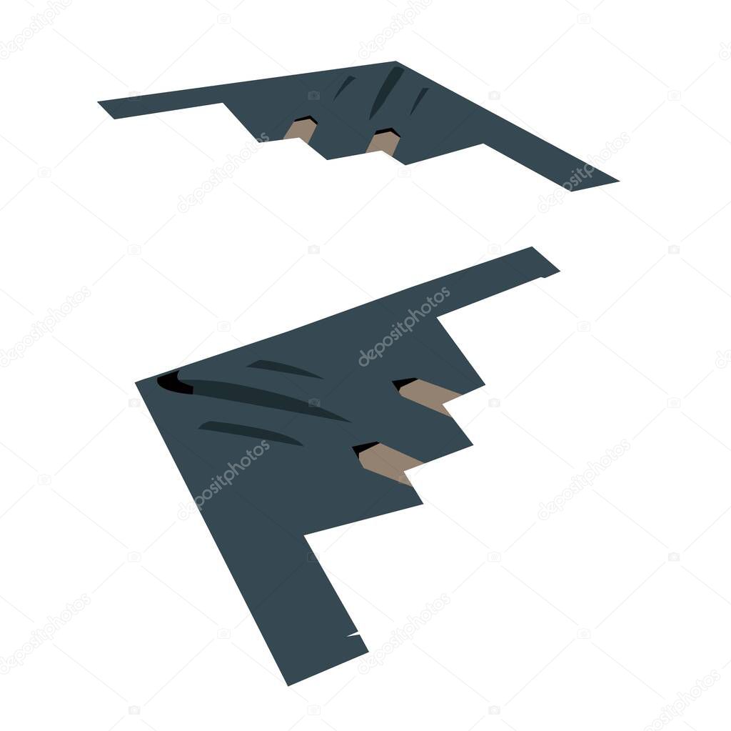 B2 bomber aircraft set vector design