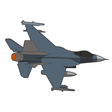 F16 modern savaş jeti çizim vektör tasarımı