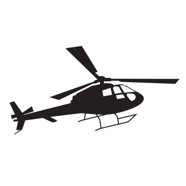 helikopter ulaşım silueti vektör tasarımı