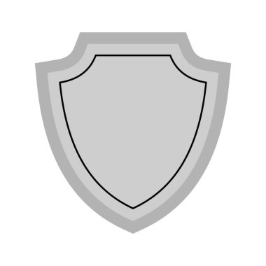 gümüş kalkan simgesi düz vektör tasarımı