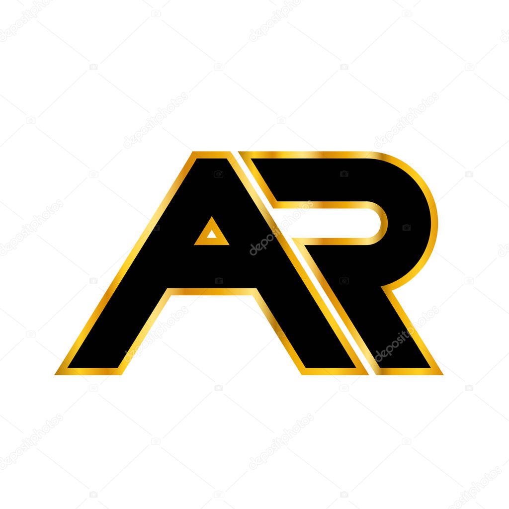Elegant initial letter AR logo vector design