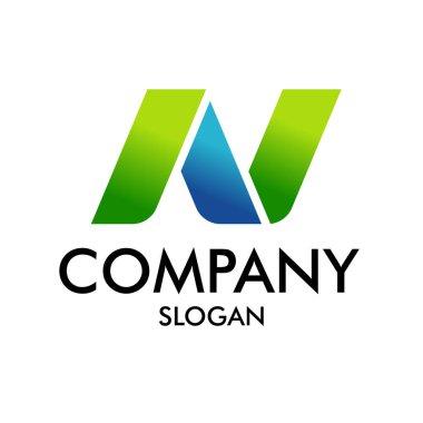 modern renkli harf N şirket logosu